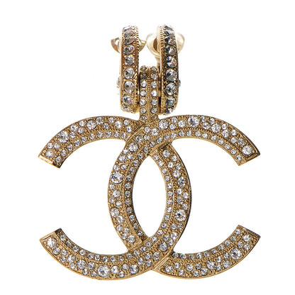 Chanel Crystal CC Single Clip On Earring Gold 1 of 4