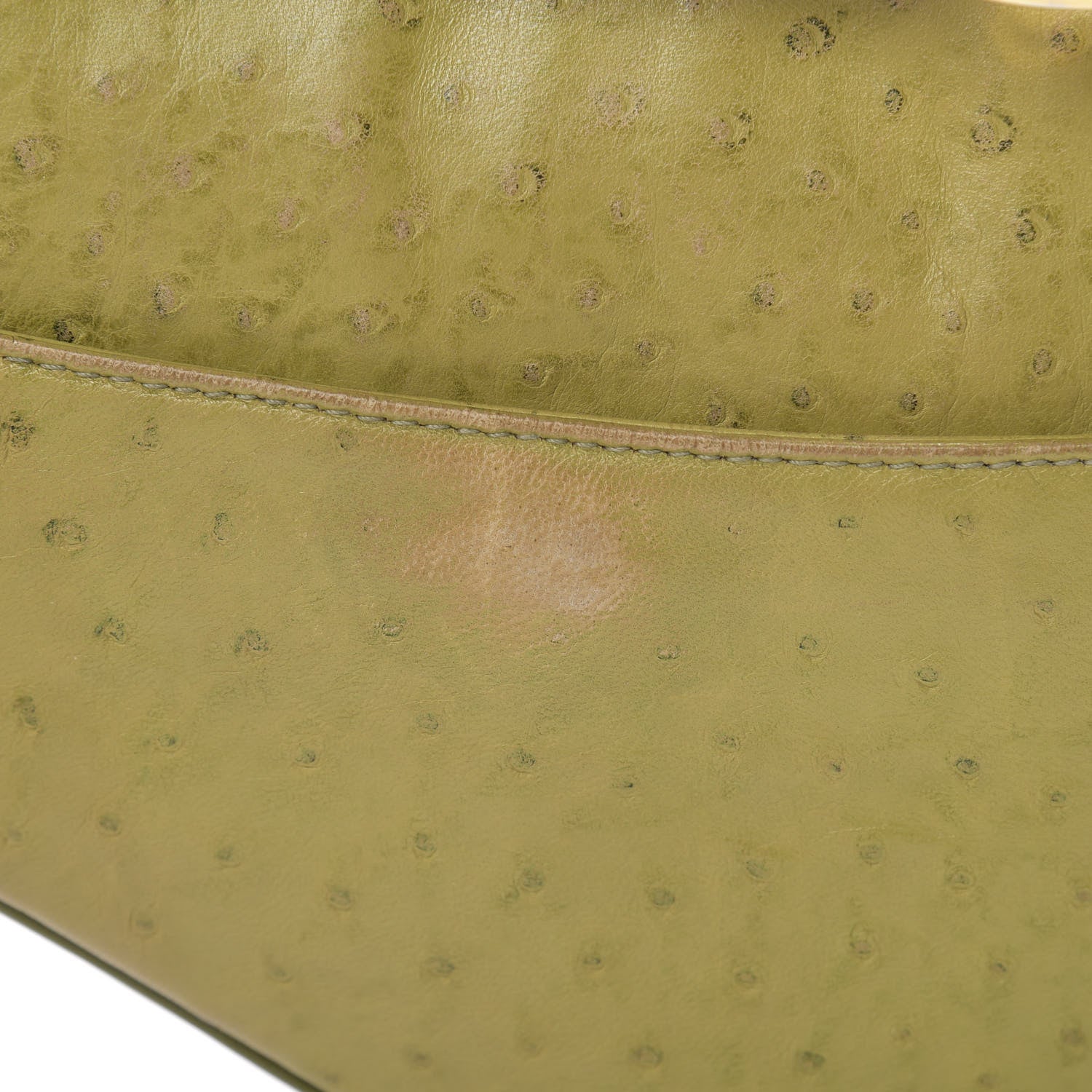 Christian Dior Ostrich Saddle Bag Green 13 of 19