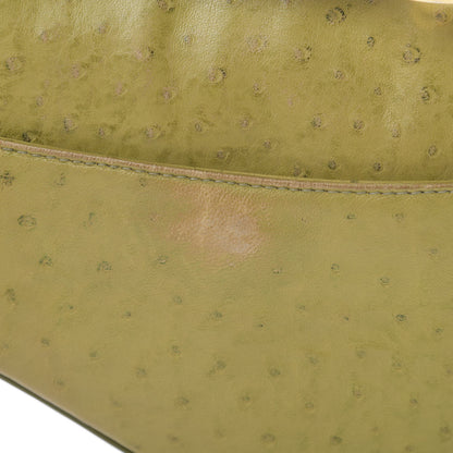 Christian Dior Ostrich Saddle Bag Green 13 of 19