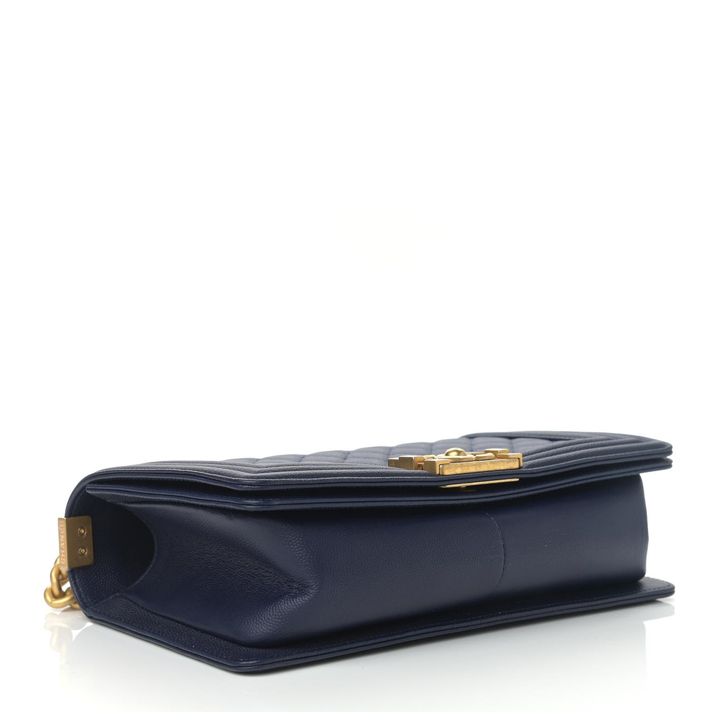 Caviar Quilted Medium Boy Flap Navy