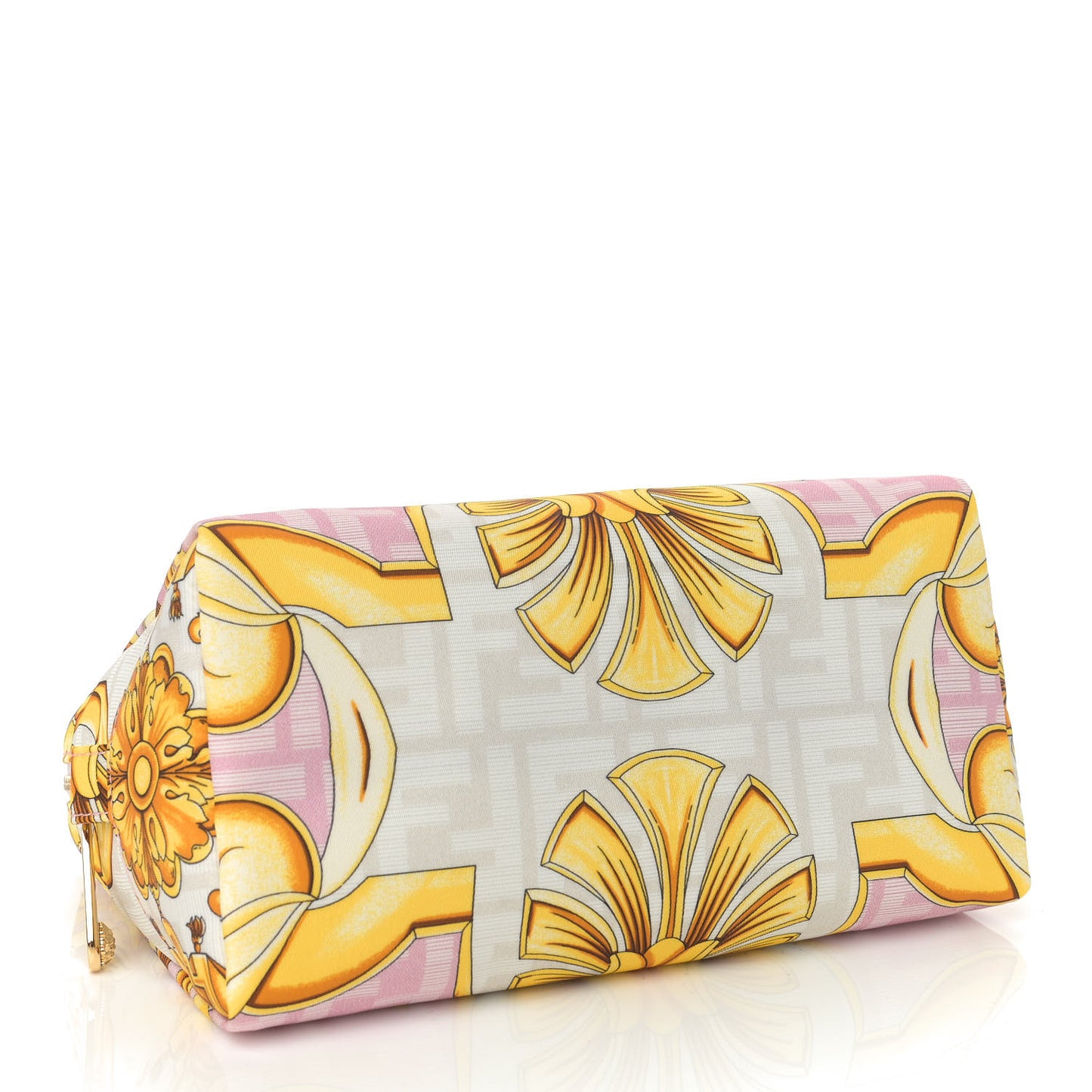X VERSACE Nylon Fendace FF Baroque Medium Trapezoid Beauty Pouch Pink
