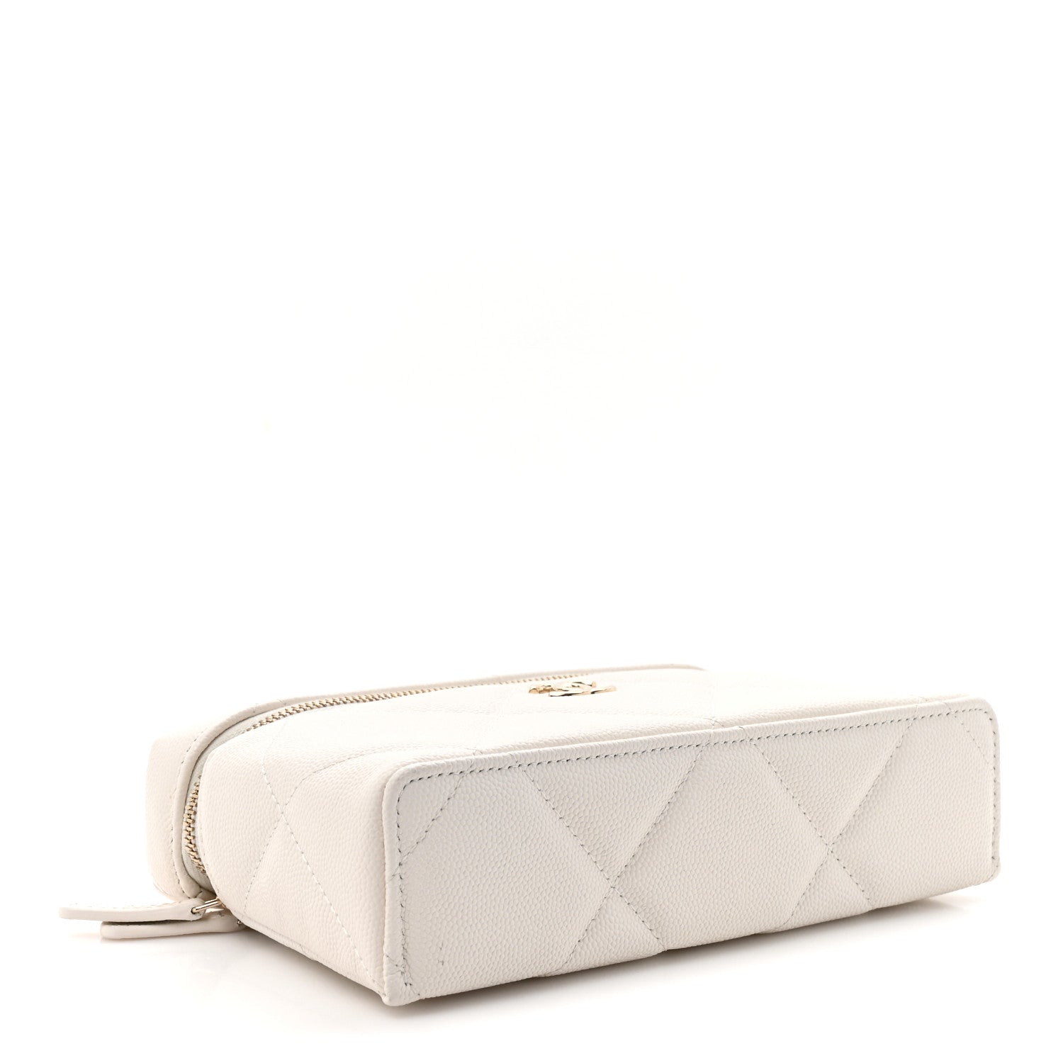 Chanel Caviar Quilted Top Handle Slim Vanity With Chain White 4 of 13
