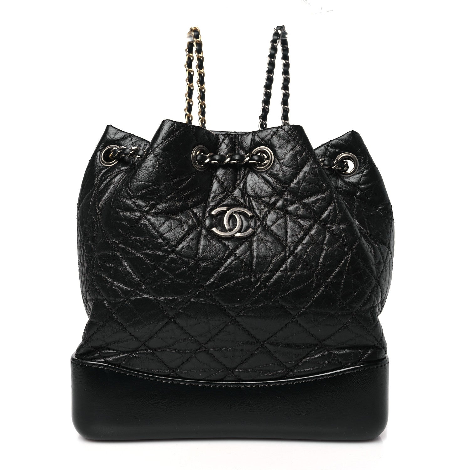 Chanel Aged Calfskin Quilted Small Gabrielle Backpack Black 1 of 10
