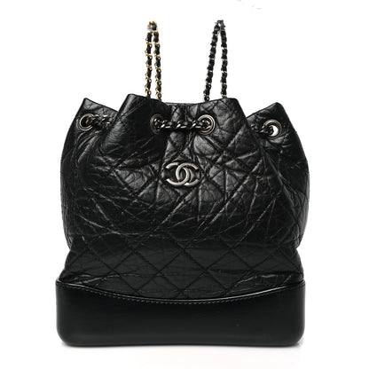 Chanel Aged Calfskin Quilted Small Gabrielle Backpack Black 1 of 10