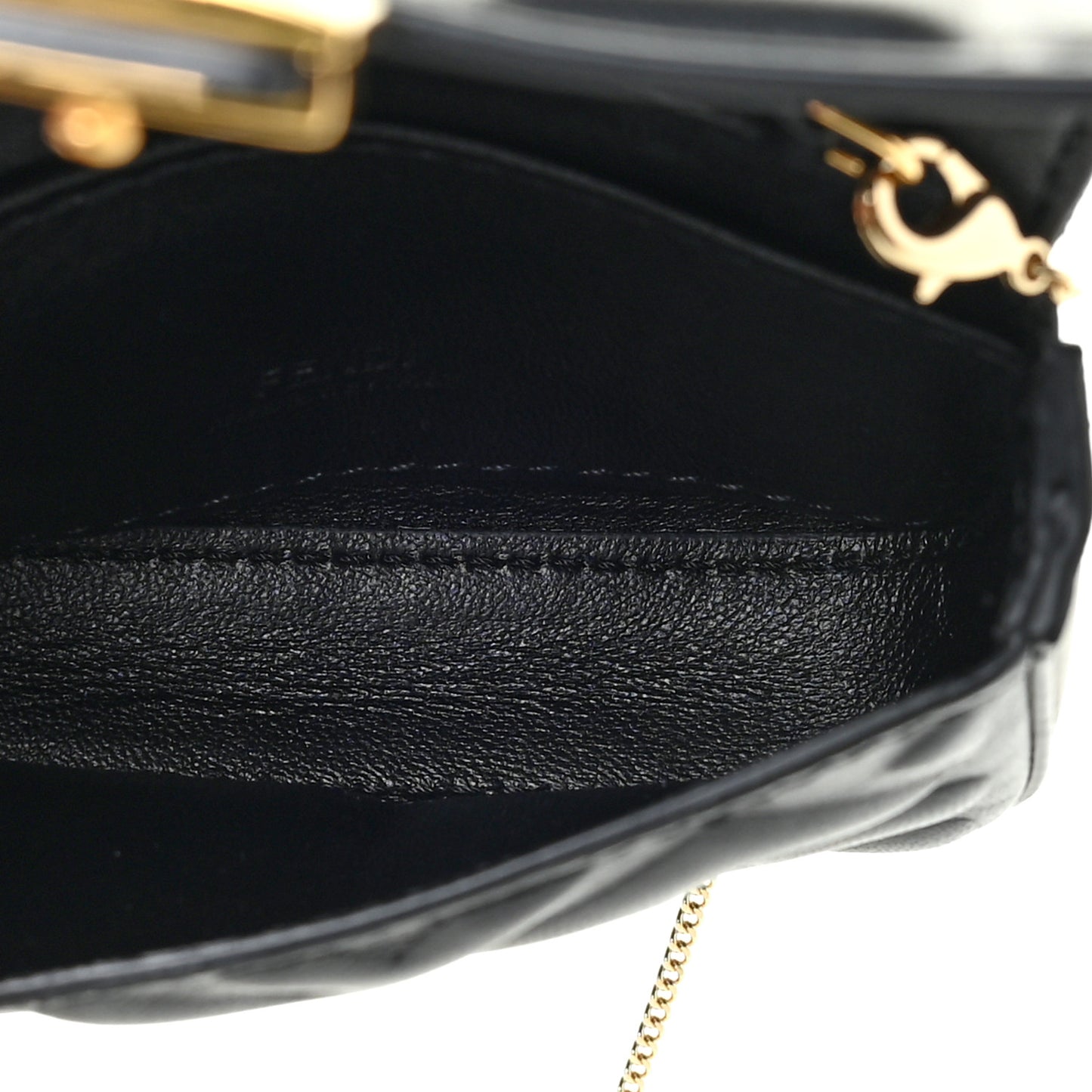 Nappa Matisse FF Embossed Nano Baguette Charm Black
