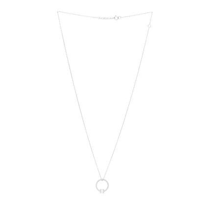 Tiffany 18K White Gold Diamond Tiffany T Baguette Pendant Necklace 3 of 6