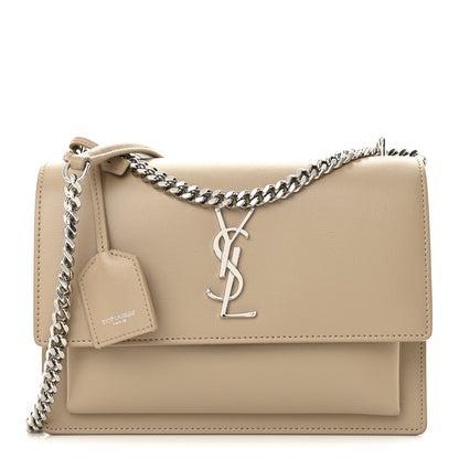 Saint Laurent Calfskin Medium Monogram Sunset Dark Beige 1 of 11