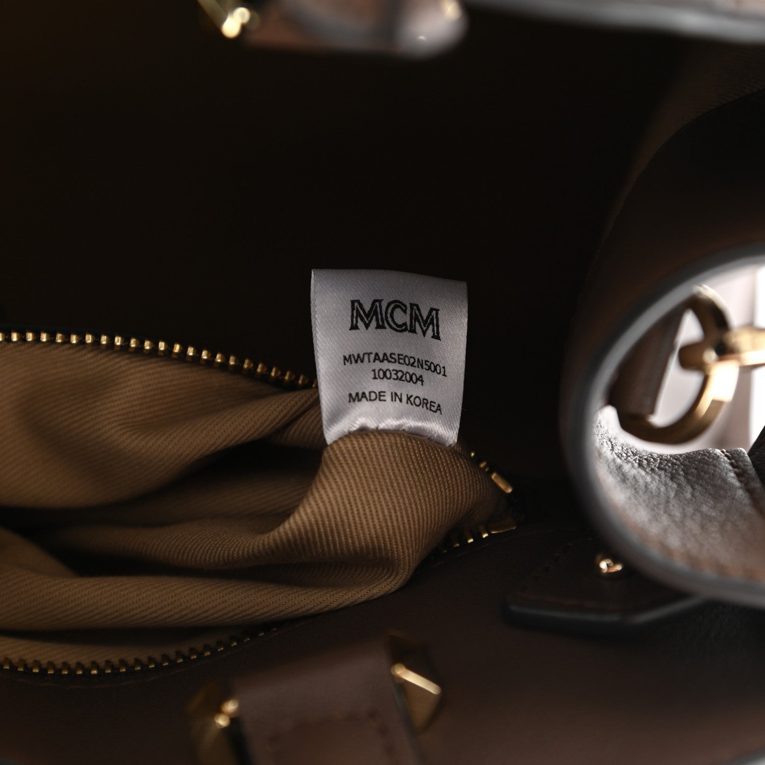 MCM Calfskin Ottomar Monogram Medium Essential Tote Chestnut 7 of 10