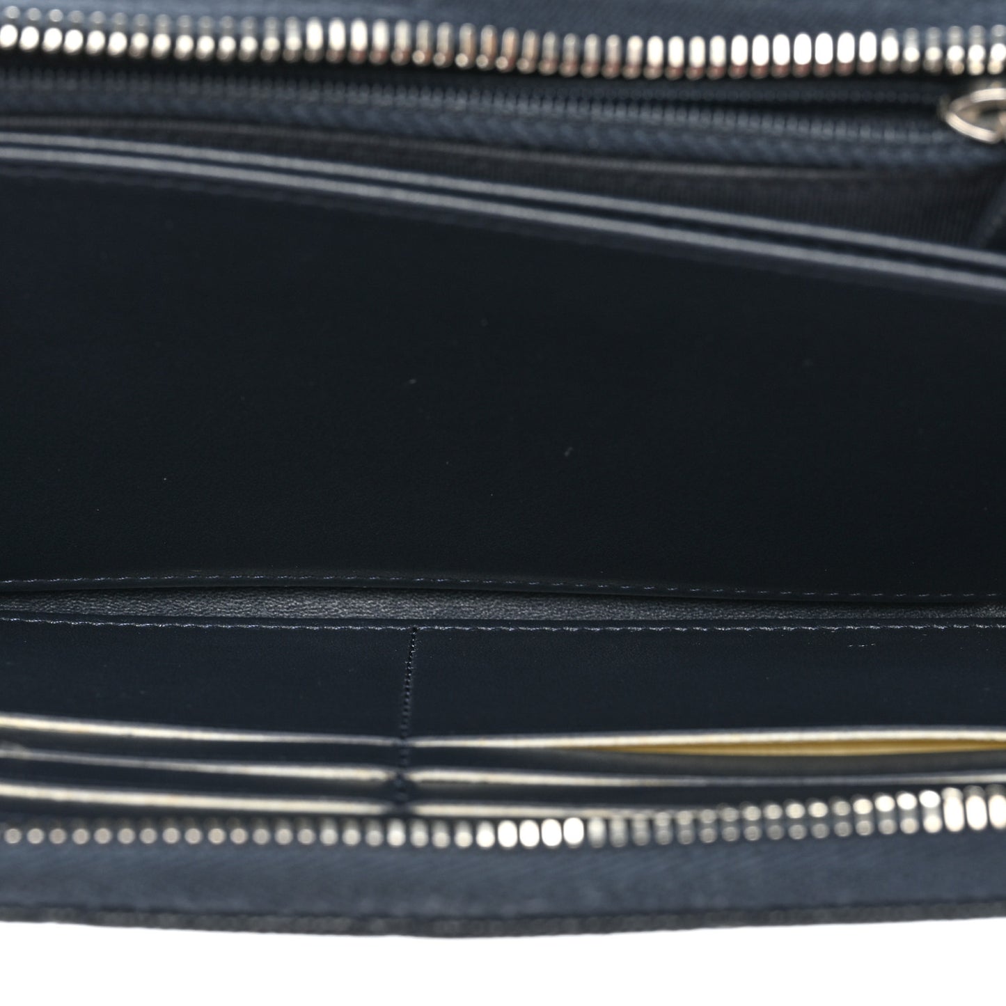 Caviar Quilted Large Gusset Zip Around Wallet Navy