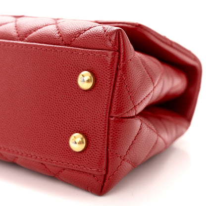 Chanel Caviar Quilted Mini Coco Handle Flap Red 10 of 10