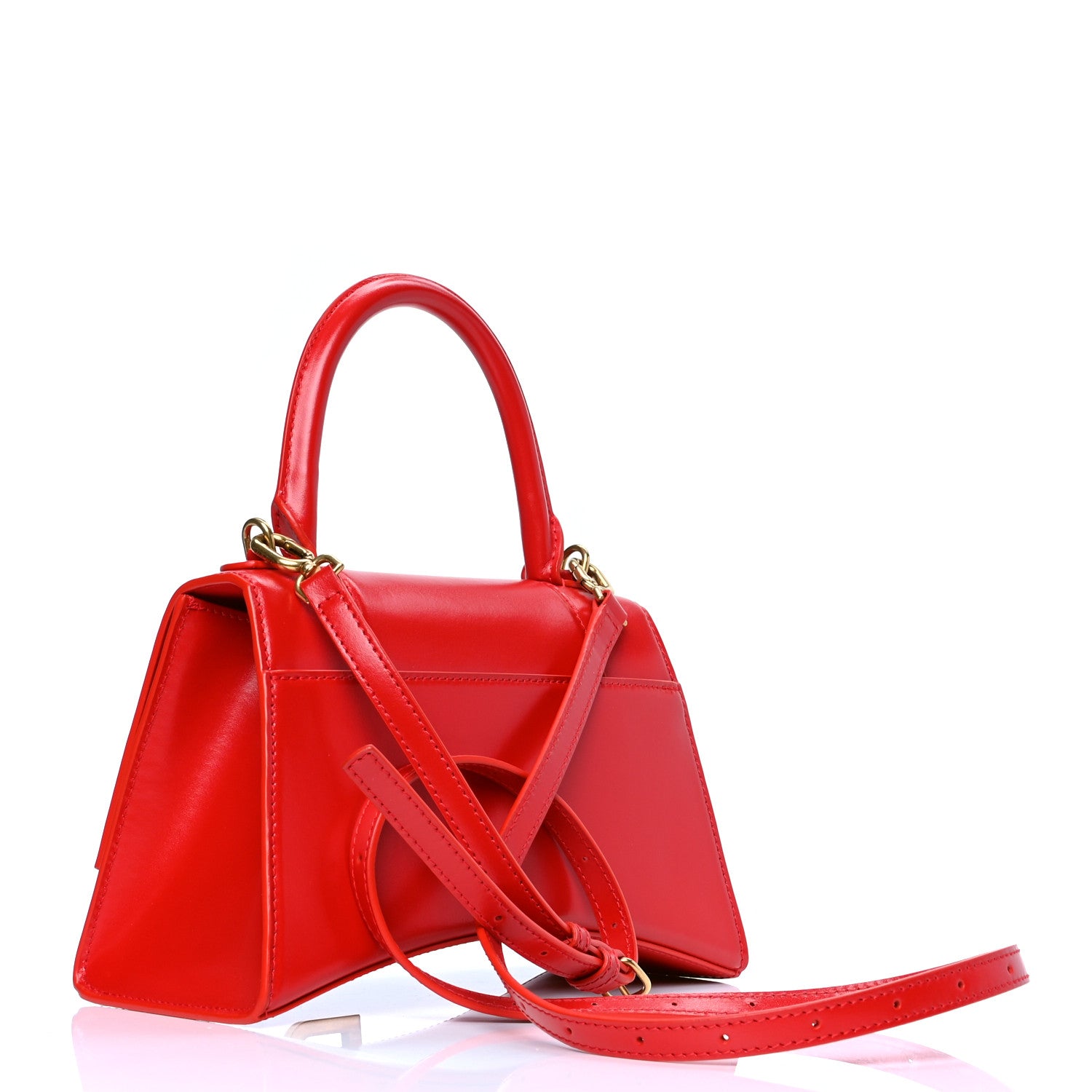 Balenciaga Shiny Box Calfskin Small Hourglass Top Handle Bag Bright Red 2 of 4
