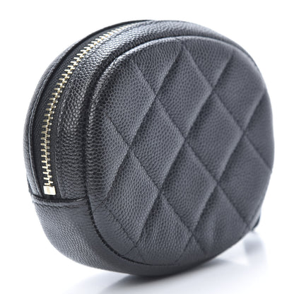 Chanel Caviar Quilted Zip Around Classic Coin Purse Black 3 of 8