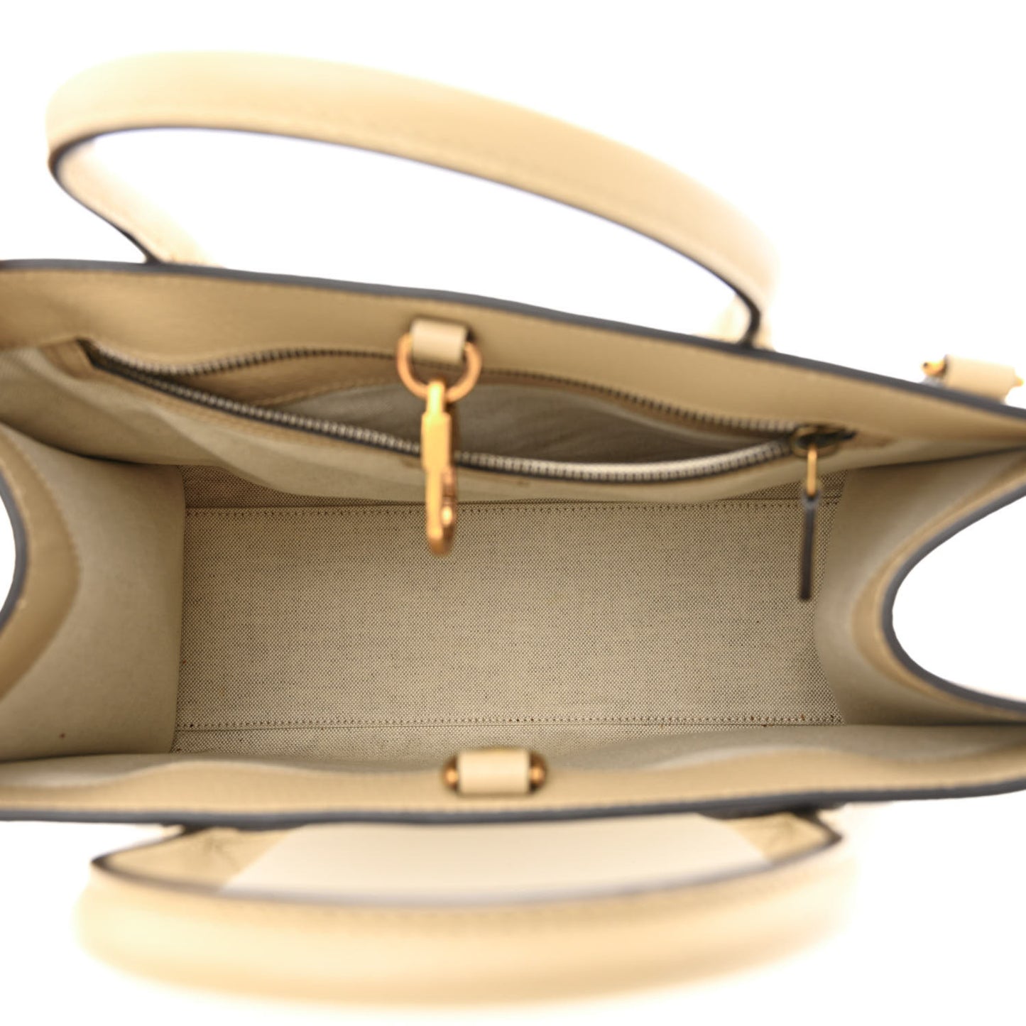 GG Supreme Monogram Textured Dollar Calfskin Small Retro Interlocking G Tote Bag Beige Mystic White Oatmeal