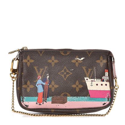 Louis Vuitton Monogram 2016 Christmas Animation Mini Pochette Accessories Rose Ballerine 1 of 7