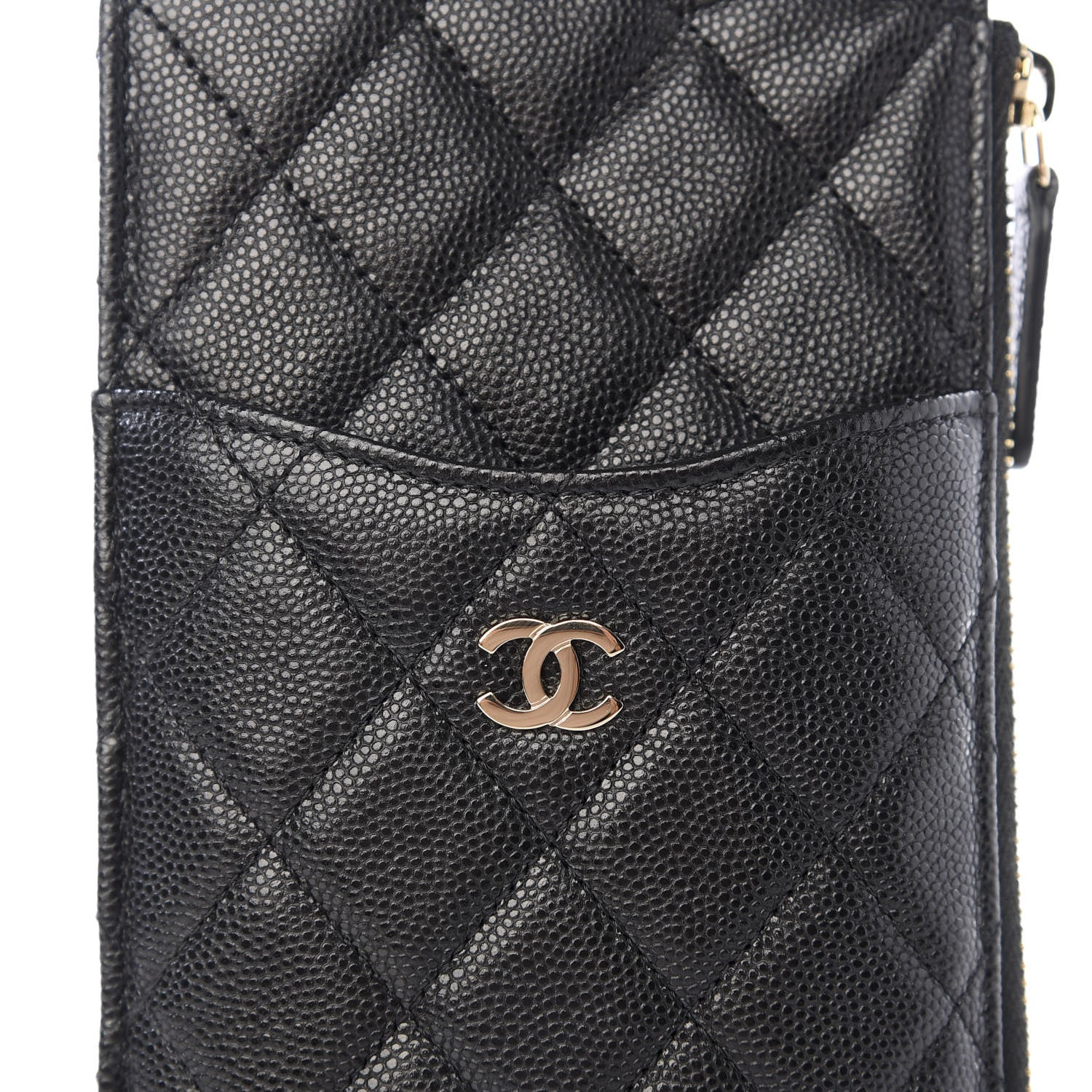 Chanel Caviar Quilted Classic Flat Wallet Pouch Black 8 of 9