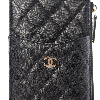 Chanel Caviar Quilted Classic Flat Wallet Pouch Black 8 of 9