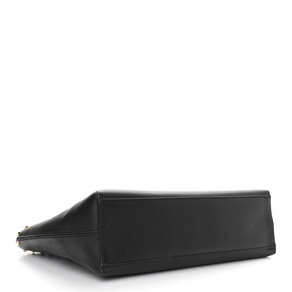 Valentino Garavani Grained Calfskin Small Rockstud Shoulder Tote Black 3 of 10