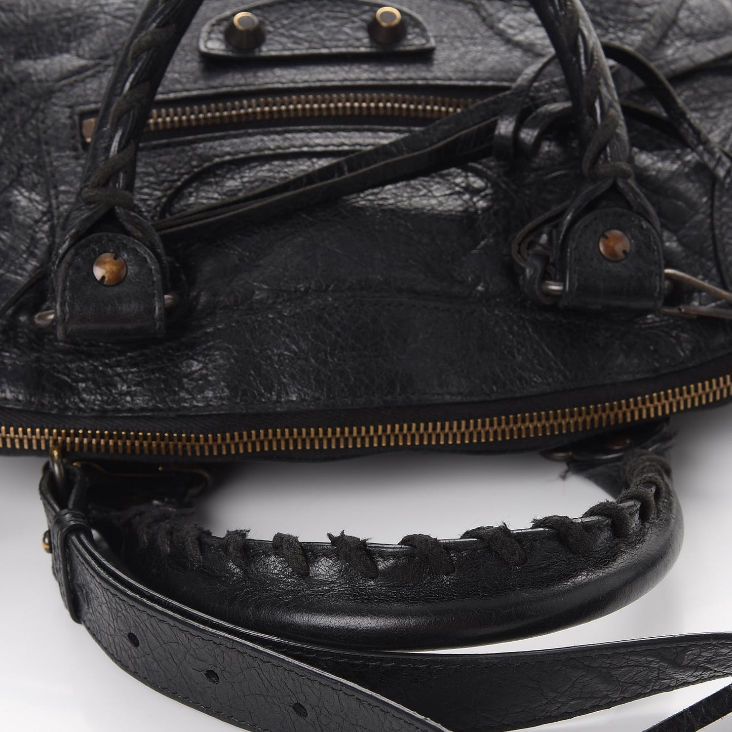 Agneau Classic Hardware Bowling Bag Black
