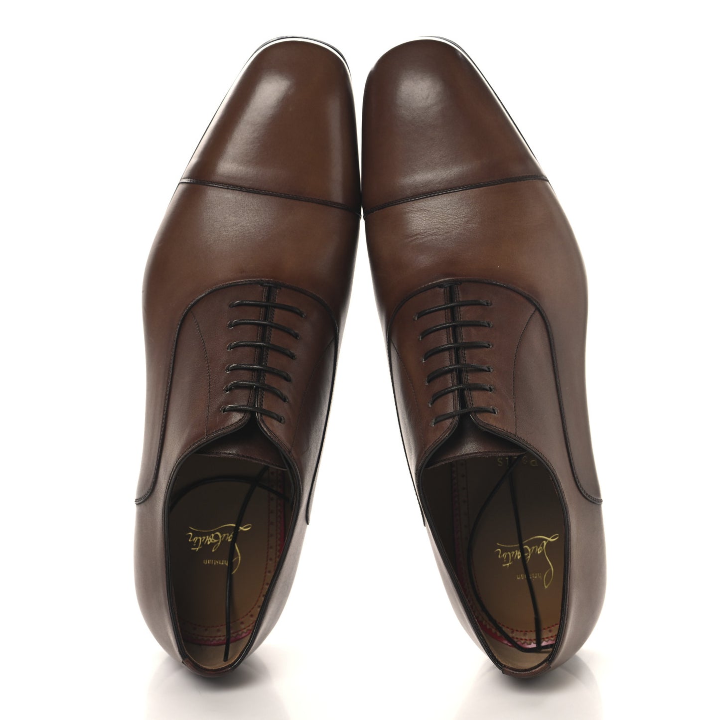 Calfskin Mens Greggo Flat Oxfords 43.5 Brown