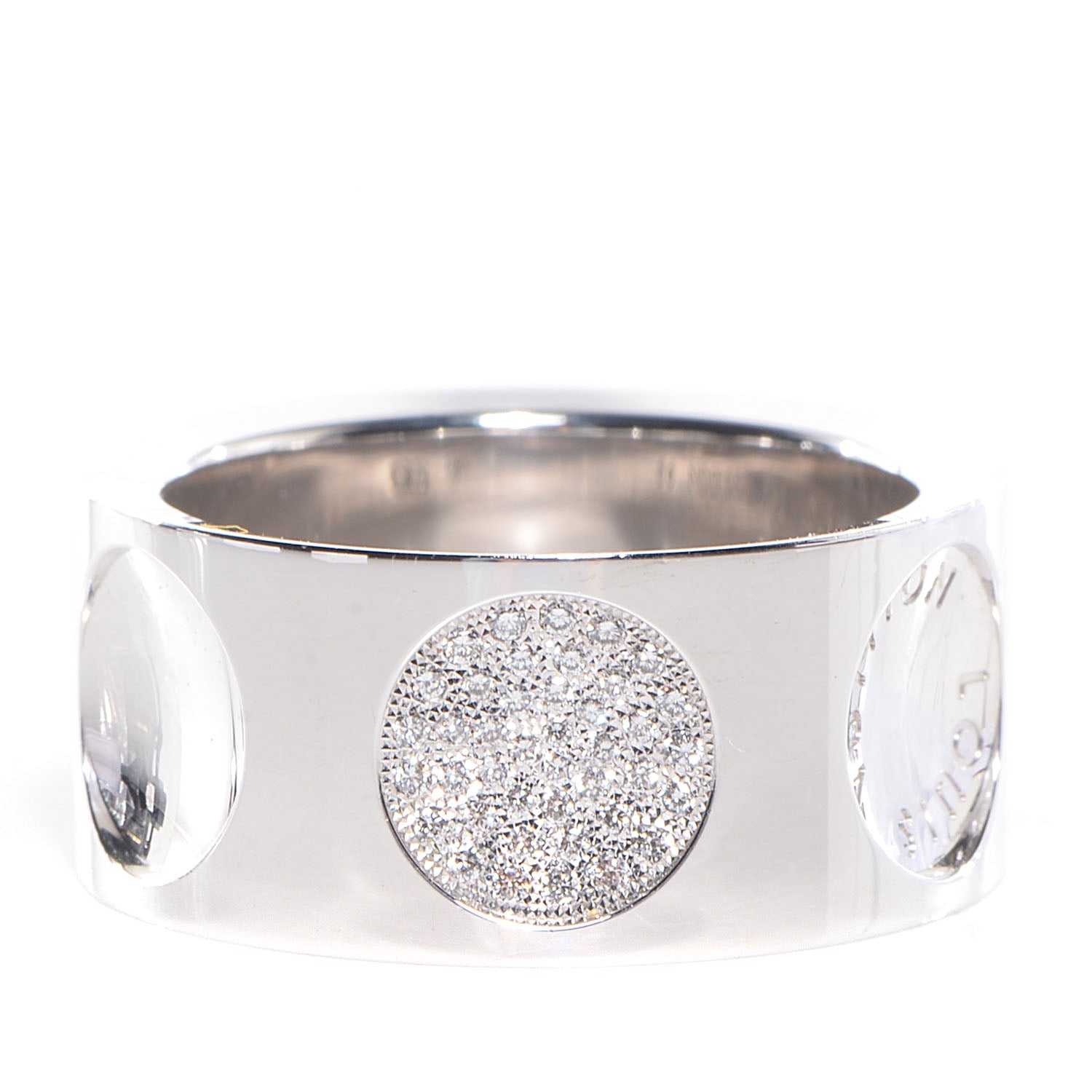 Louis Vuitton 18K White Gold Diamonds Empreinte Large Ring 56 US 7.5 1 of 6