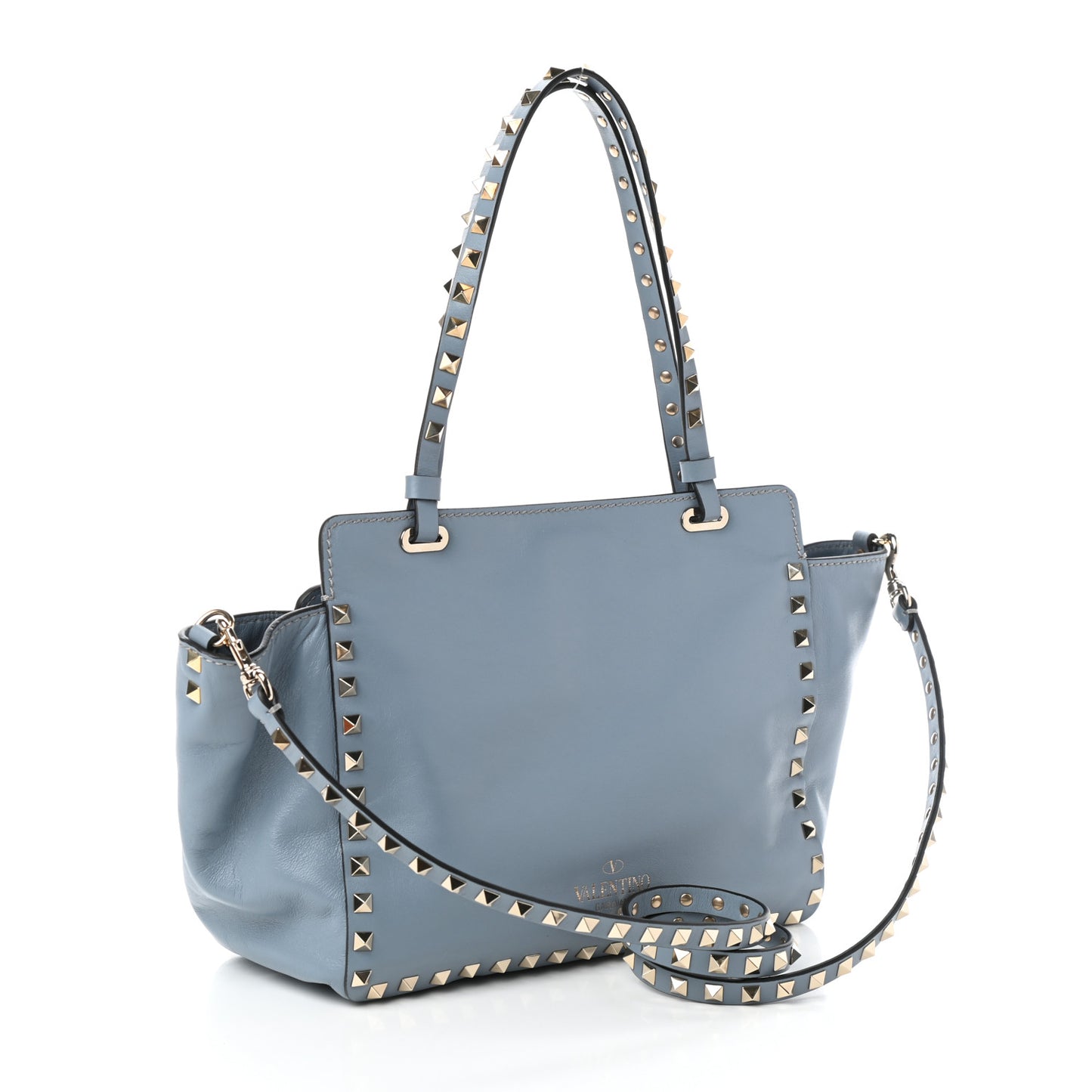 Vitello Small Rockstud Tote Grey