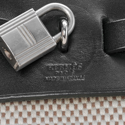 Hermes Toile Vache Calfskin Herbag 30 PM Black Natural 14 of 18