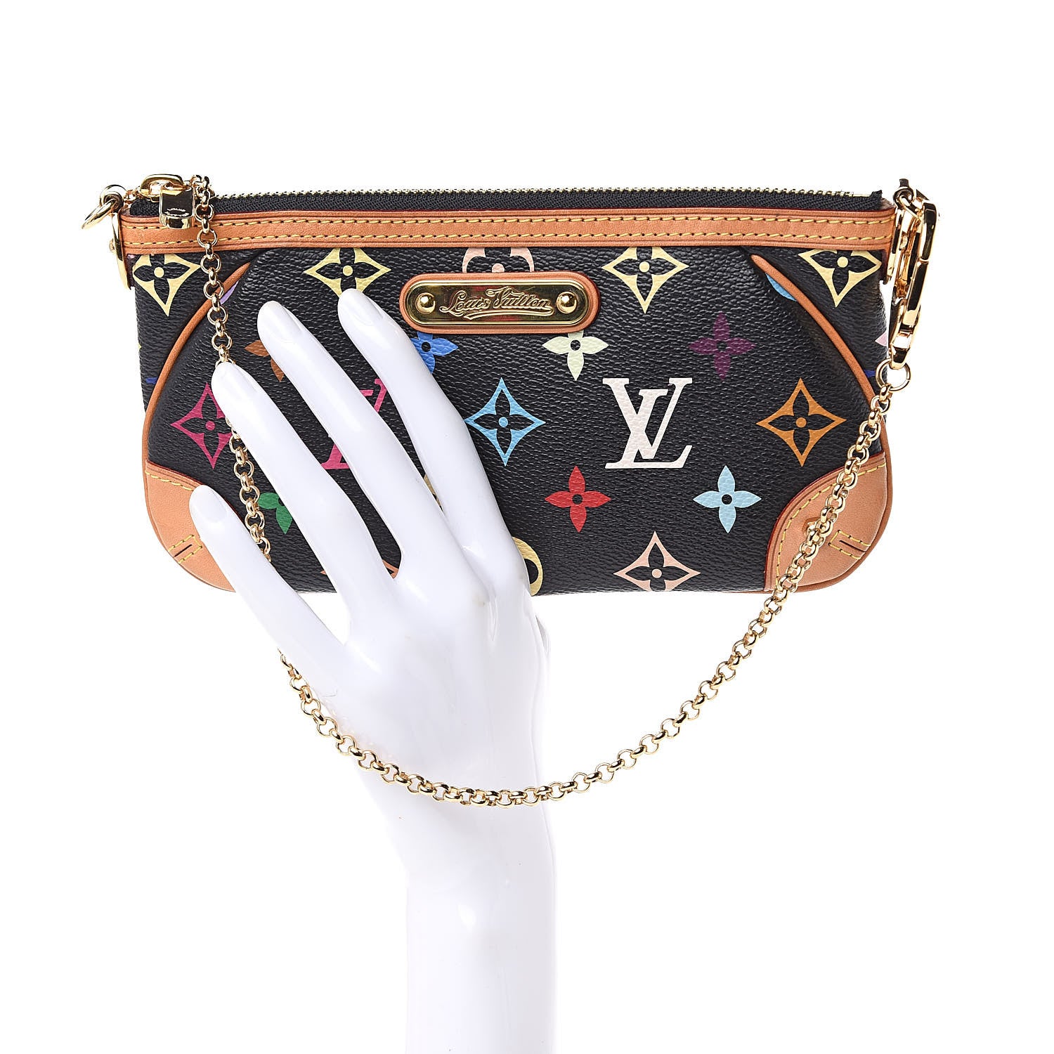 Louis Vuitton Monogram Multicolor Pochette Milla MM Black 2 of 9
