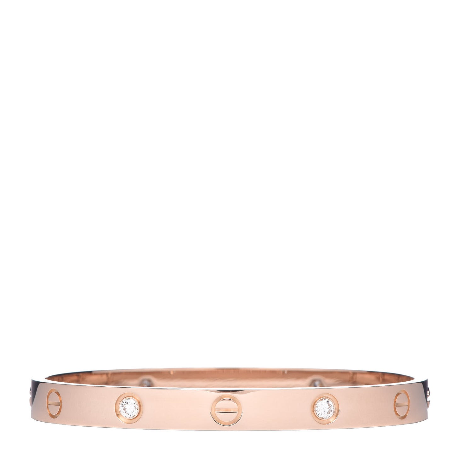 18K Pink Gold 4 Diamond LOVE Bracelet 17