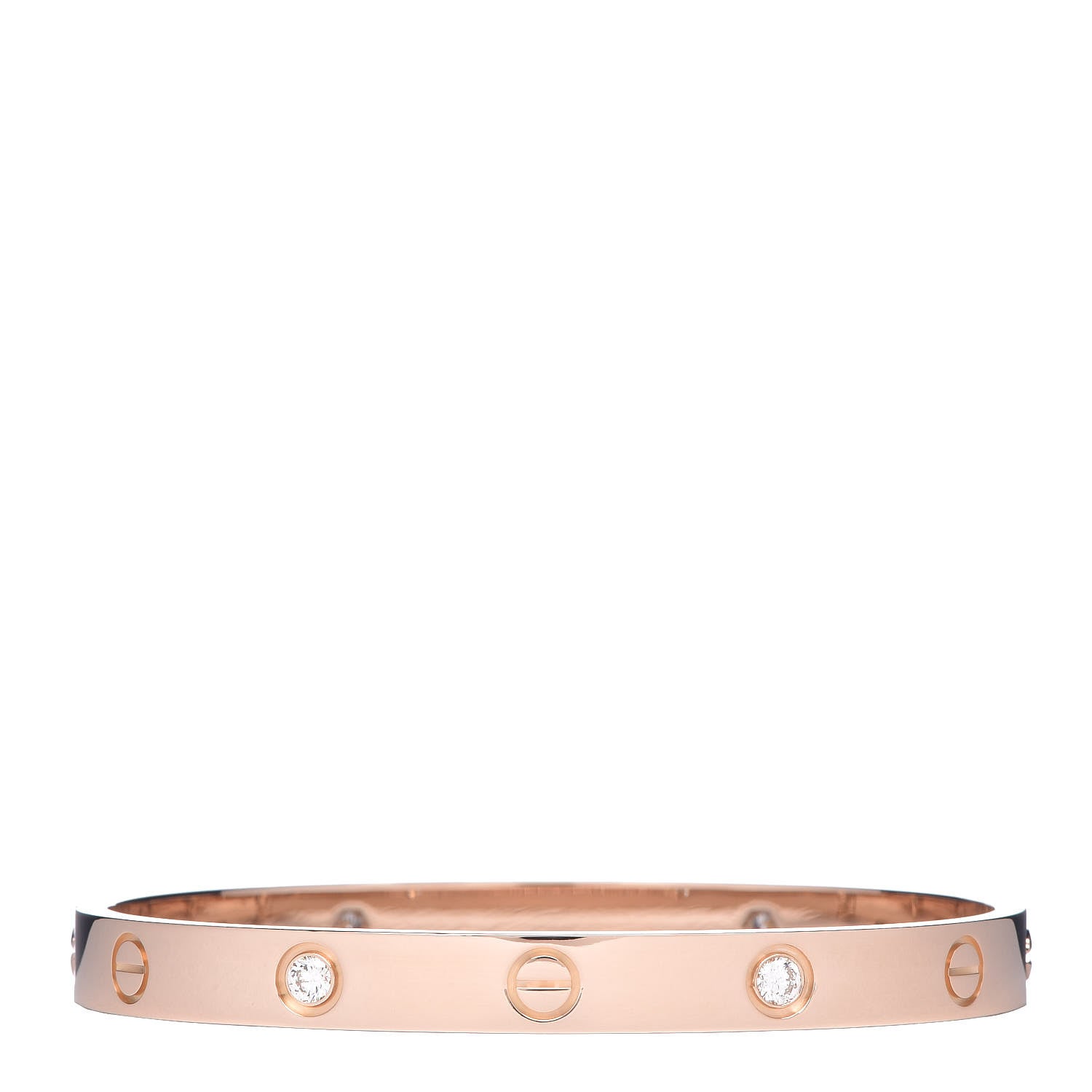 Cartier 18K Pink Gold 4 Diamond LOVE Bracelet 17 3 of 6