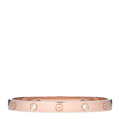 Cartier 18K Pink Gold 4 Diamond LOVE Bracelet 17 3 of 6