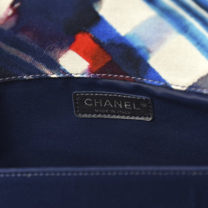 Chanel Canvas Airline Printed XXL Travel Flap Bag Blue Red White 8 of 10