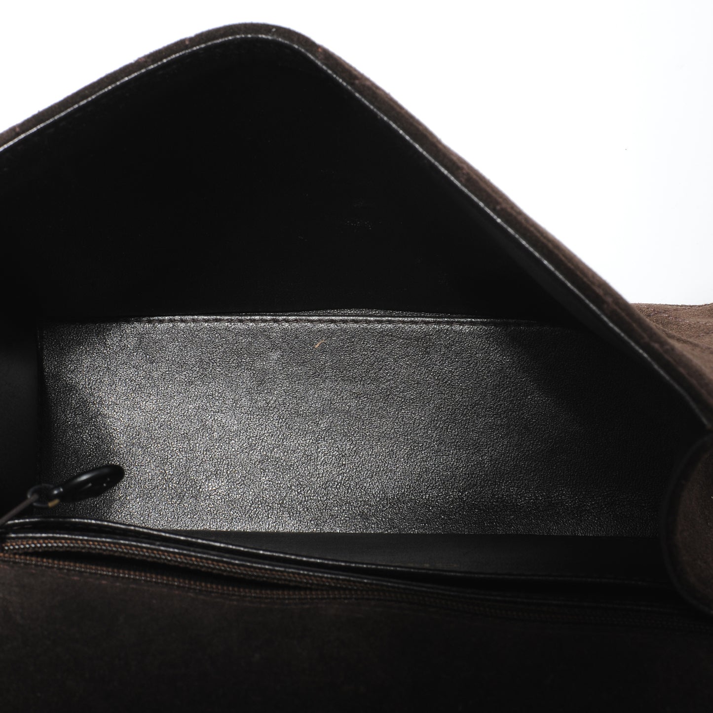 Suede Flap Bag Brown