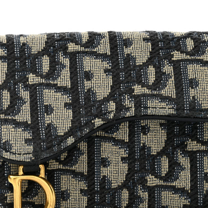 Christian Dior Oblique Saddle Card Holder Blue 10 of 10