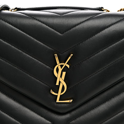 Saint Laurent Calfskin Y Quilted Monogram Medium Loulou Chain Satchel Black 8 of 10