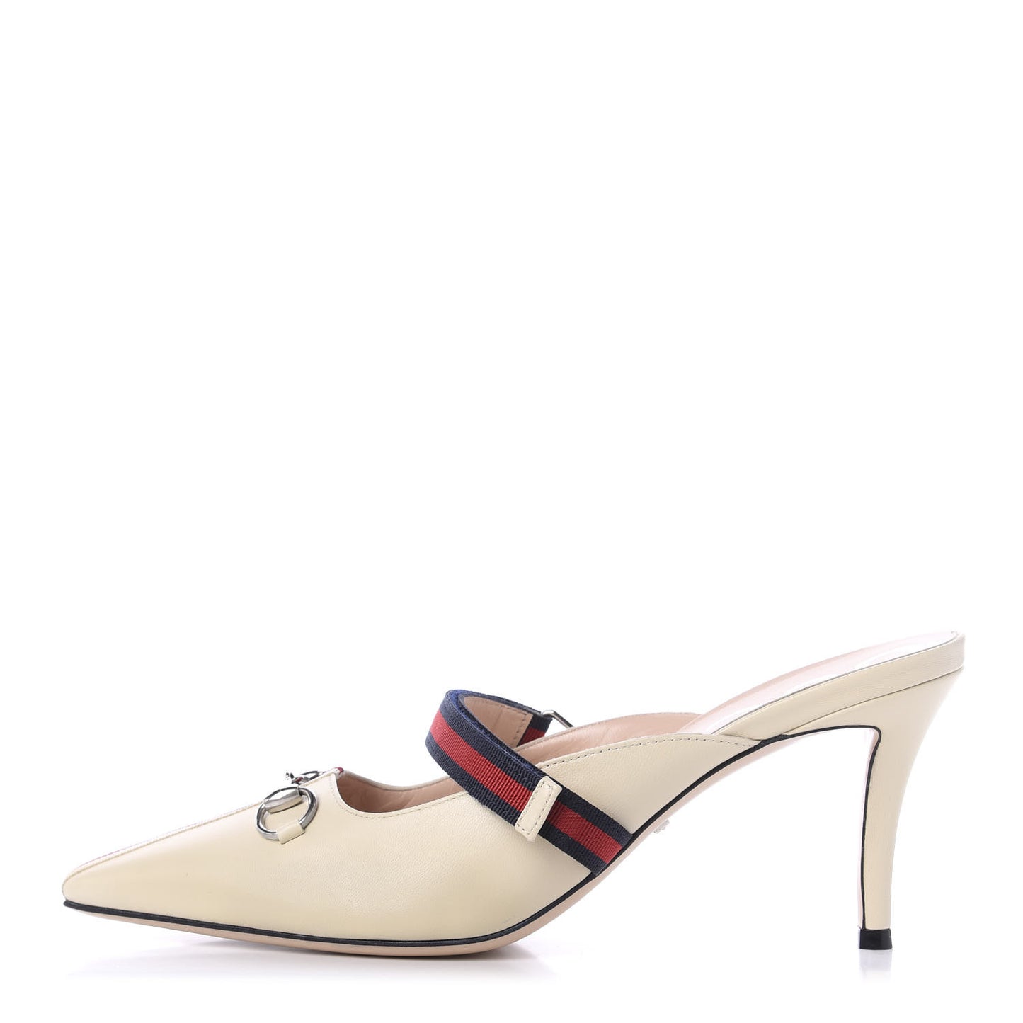Malaga Kid Sylvie Web Cross Strap Mid-Heel Slides 39.5 Vintage White