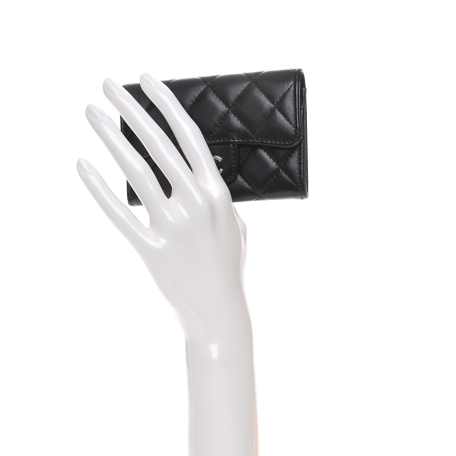 Chanel Lambskin Quilted Flap Card Holder Black 2 of 9