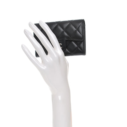 Chanel Lambskin Quilted Flap Card Holder Black 2 of 9