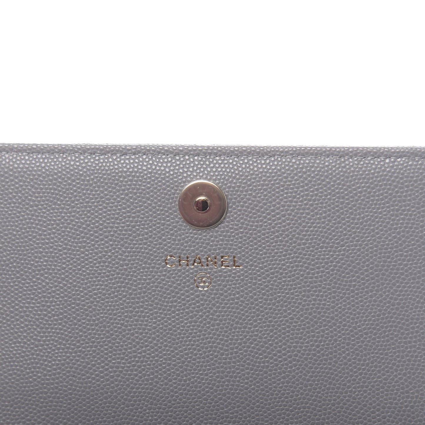 Caviar Quilted Square Wallet On Chain WOC Grey