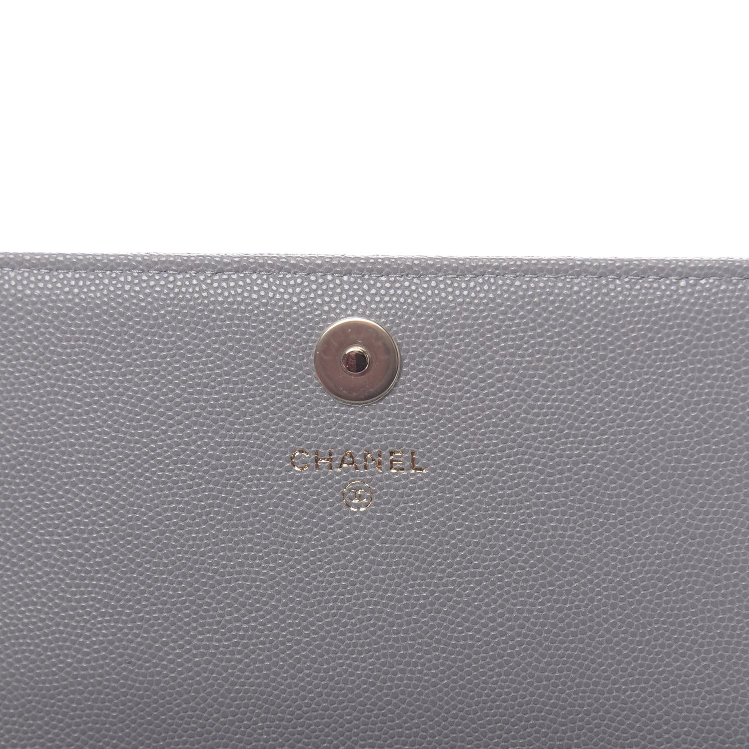 Chanel Caviar Quilted Square Wallet On Chain WOC Grey 6 of 12