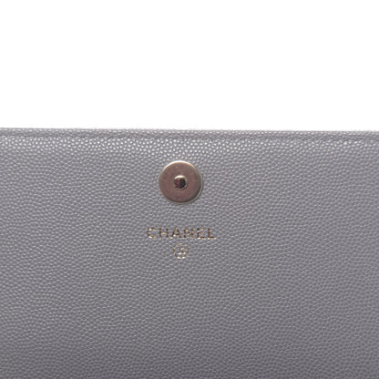 Chanel Caviar Quilted Square Wallet On Chain WOC Grey 6 of 11