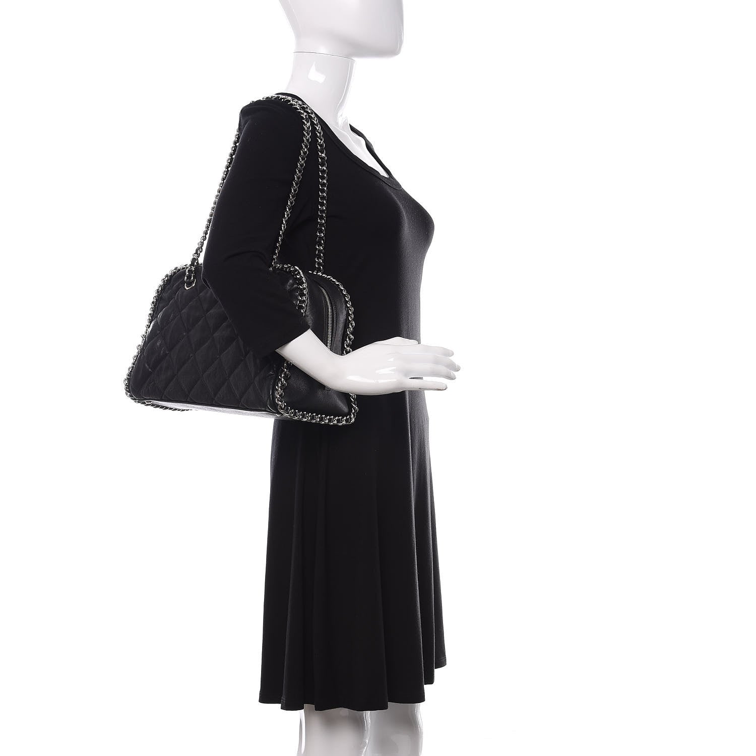 Chanel Calfskin Chain Around Bowler Black 2 of 16