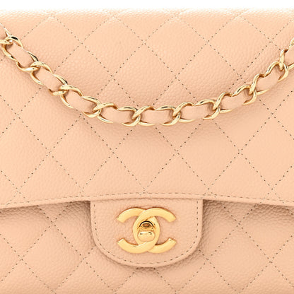 Chanel Caviar Quilted Medium Double Flap Beige 8 of 11