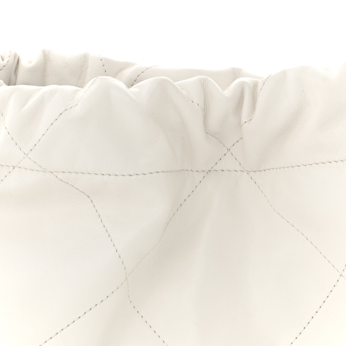 Shiny Calfskin Quilted Chanel 22 East West White