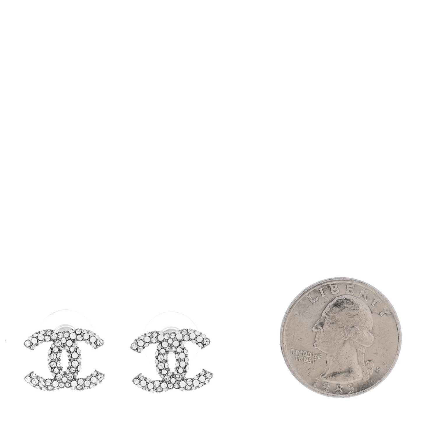 Crystal CC Earrings Silver