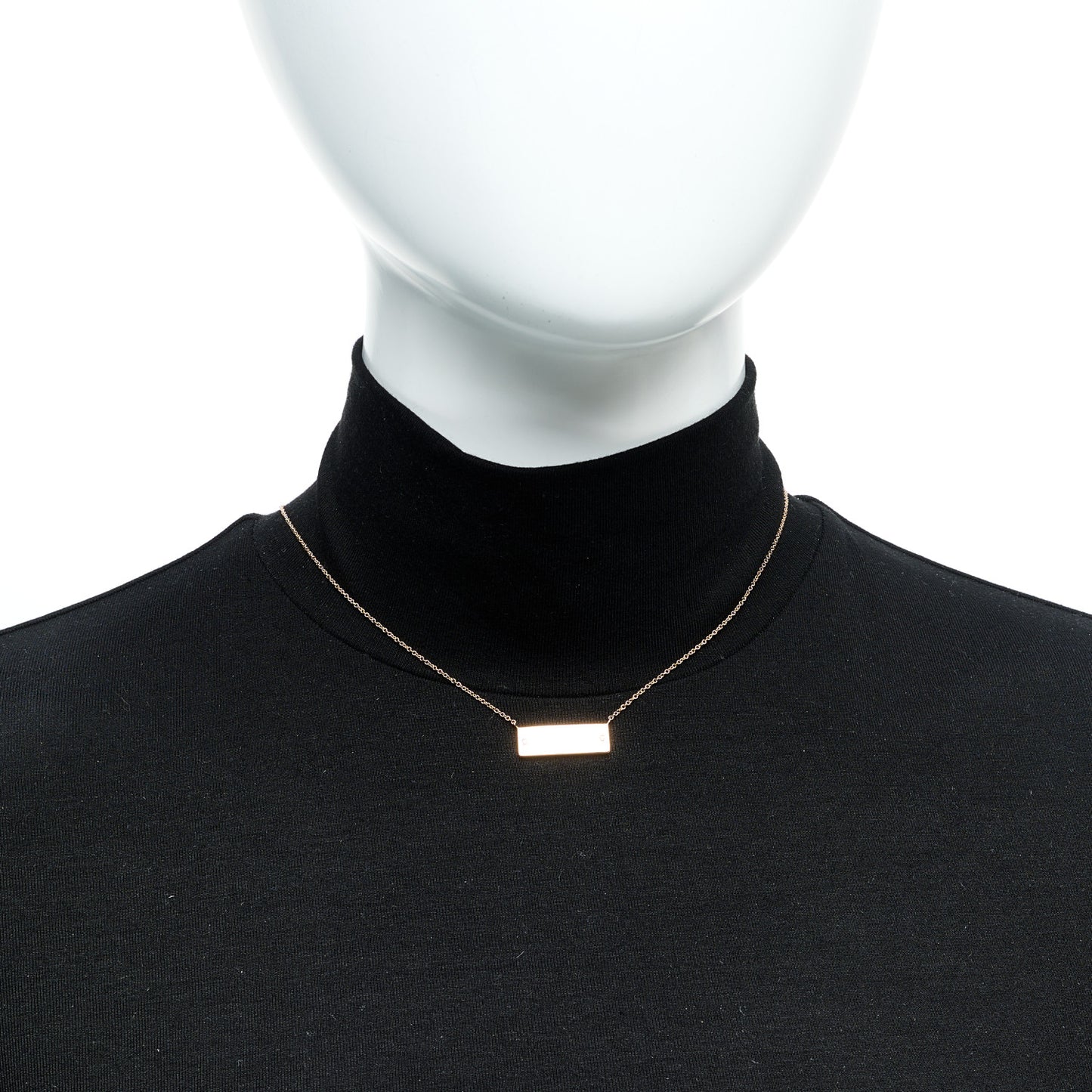 18K Rose Gold Diamond Return To Tiffany Bar Pendant Necklace