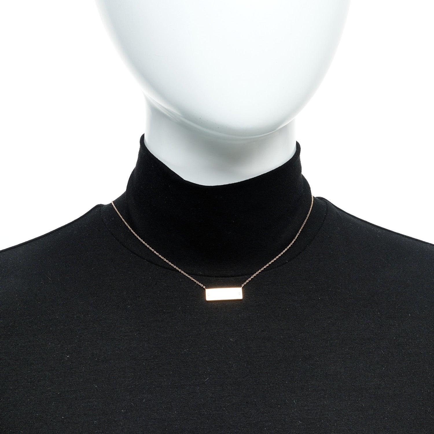 Tiffany 18K Rose Gold Diamond Return To Tiffany Bar Pendant Necklace 2 of 7