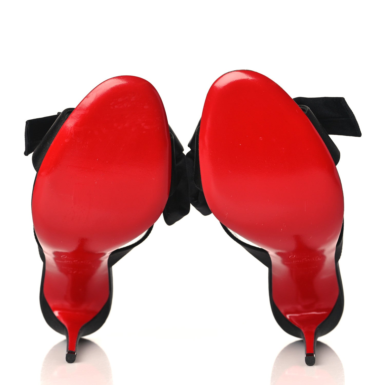 Christian Louboutin Satin Matricia Bow Sandals 37.5 Black 6 of 8