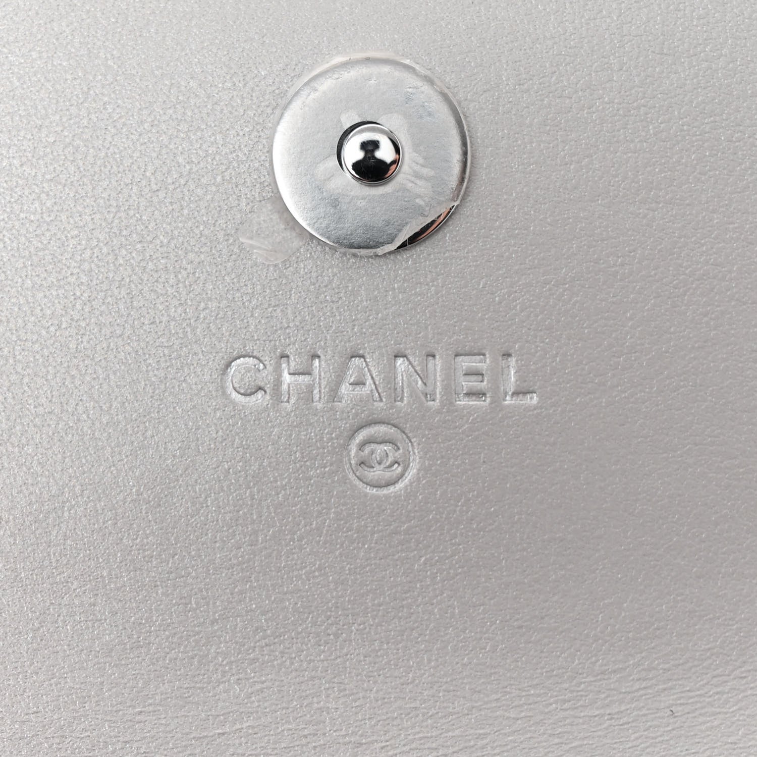 Chanel Metallic Goatskin Quilted Crystal CC Walk Of Fame Clutch With Chain Silver 6 of 11
