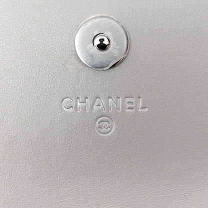 Chanel Metallic Goatskin Quilted Crystal CC Walk Of Fame Clutch With Chain Silver 6 of 11