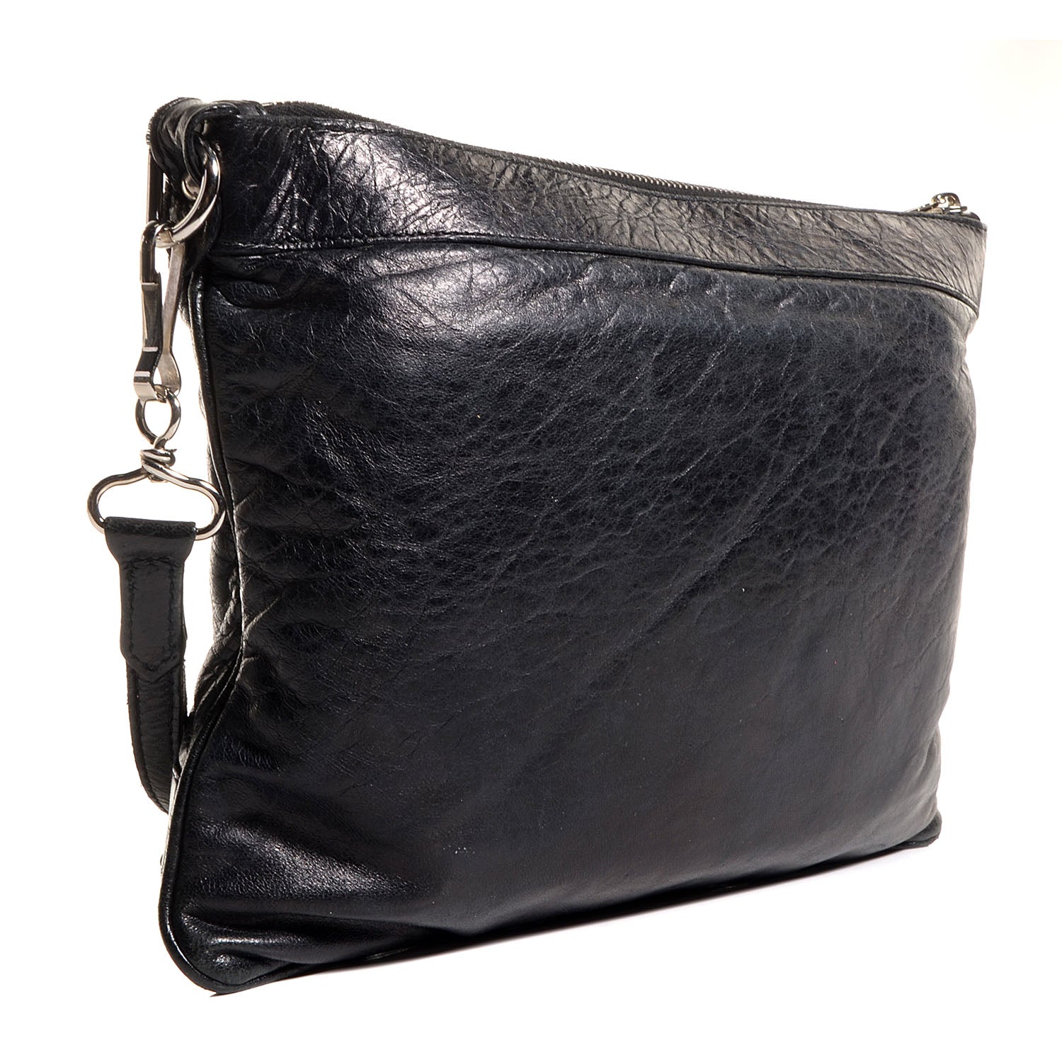 Balenciaga Chevre Giant 21 Silver Hardware Flat Handle Clutch Black 3 of 11